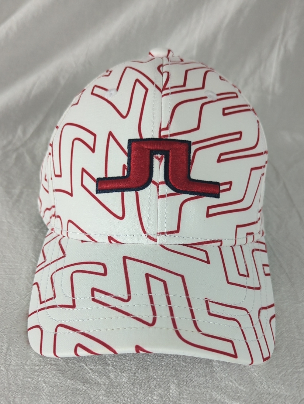 J.Lindeberg Arlene Women's Golf Hat Bridge Swirl White Red RARE SOLD OUT